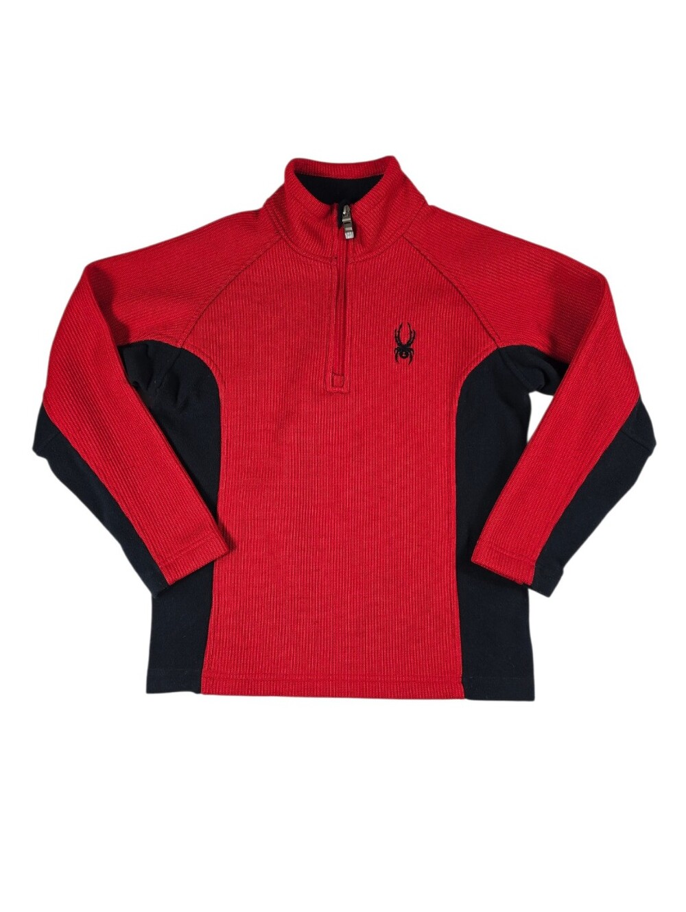 Spyder Outbound Boys Half Zip Fleece & Knit Pullover Jacket Red Black Medium